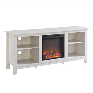 Walker Edison Farmhouse Fireplace TV Stand - 58-in x 25-in - White
