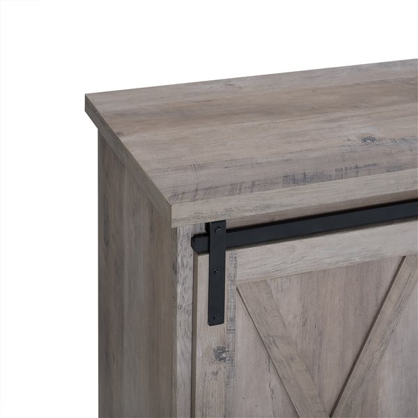 Walker Edison Rustic Farmhouse Storage Buffet - 32-in x 32-in - Light Grey