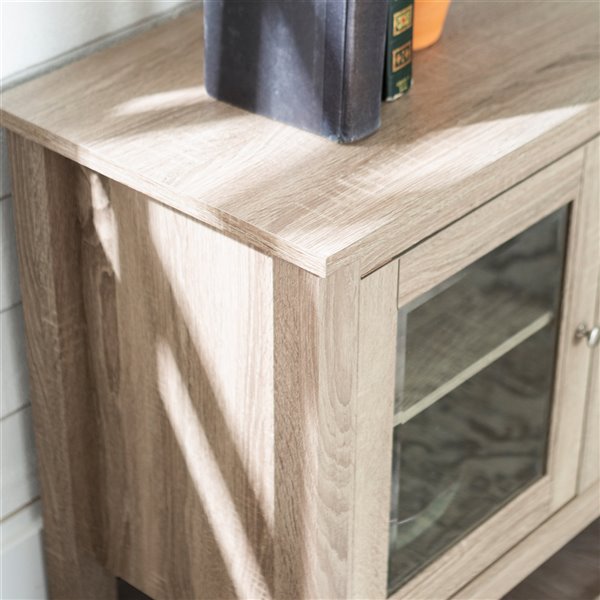 Walker Edison Farmhouse Fireplace TV Stand - 58-in x 24-in - Grey