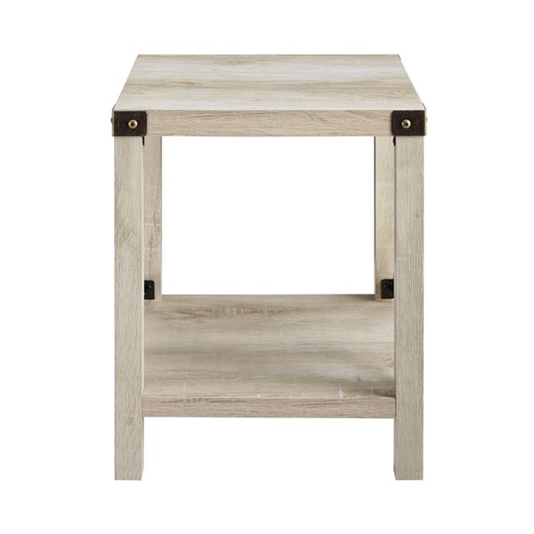 Walker Edison Farmhouse End Table - 18-in x 22-in - White Oak