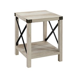 Walker Edison Farmhouse End Table - 18-in x 22-in - White Oak