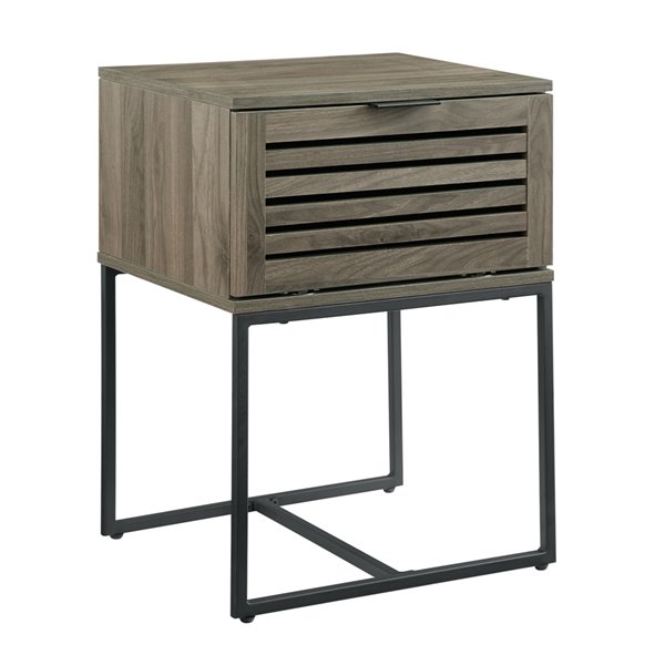 Walker Edison Industrial Nightstand 18 In X 25 In Slate Grey Lwf18jacstsg Rona