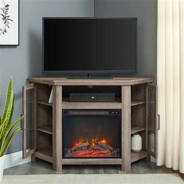 Walker Edison Casual Fireplace TV Stand - 48-in x 32-in - Grey