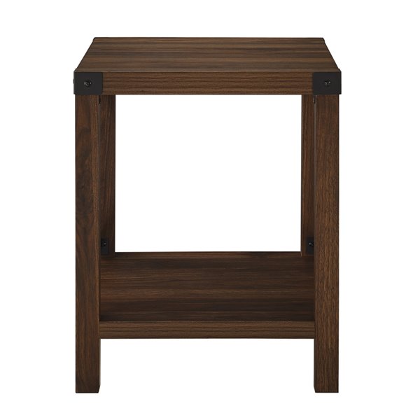 Walker Edison Farmhouse End Table - 18-in x 22-in - Dark Walnut