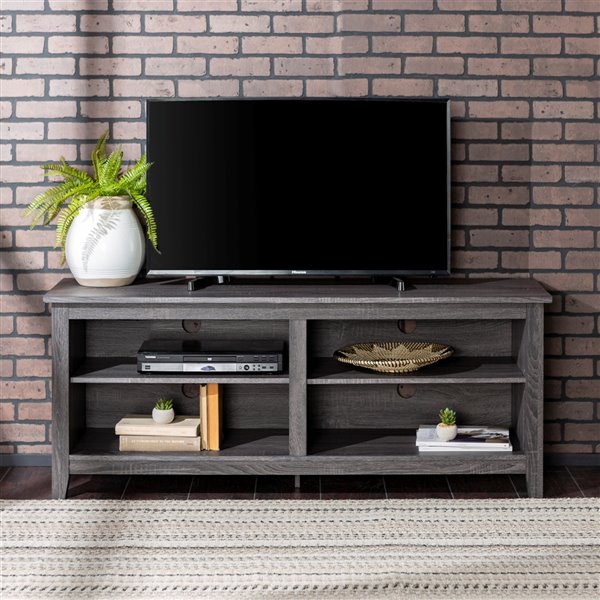 Walker Edison Casual TV Cabinet - 58-in x 24-in - Charcoal