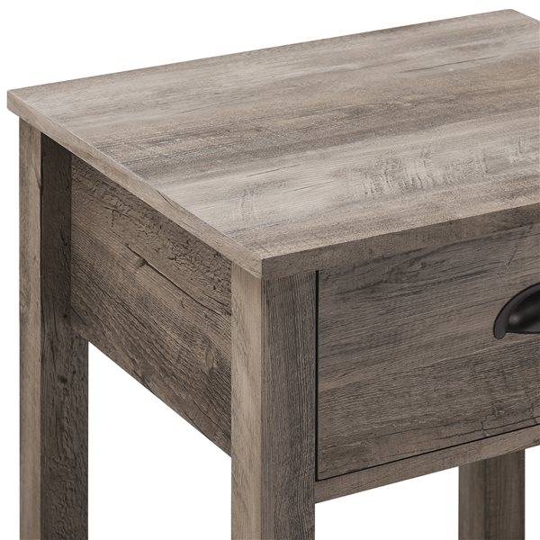 Walker Edison Farmhouse End Table - 18-in x 25.25-in - Light Grey