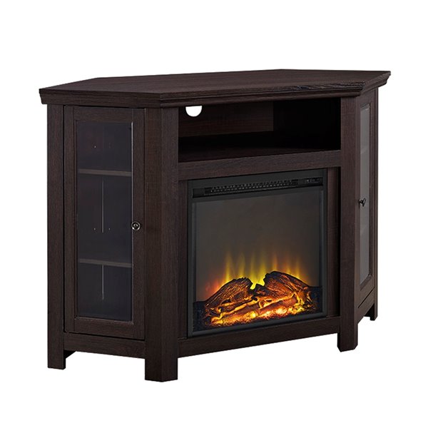 Walker Edison Casual Fireplace TV Stand - 48-in x 32-in - Traditional Brown