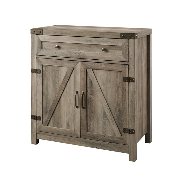 Walker Edison Farmhouse Storage Accent Cabinet - 30-in x 33-in - Slate Grey