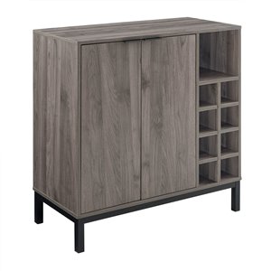 Walker Edison Modern Wine Storage Cabinet - 34-in - Slate Grey