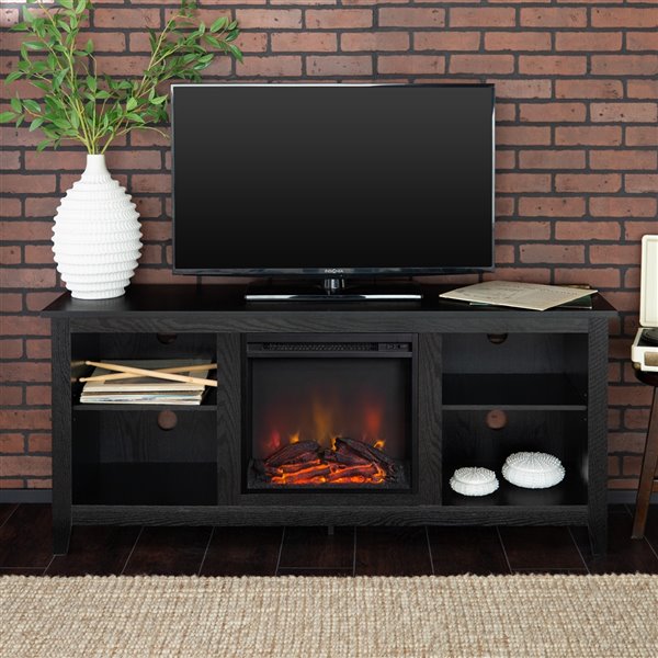 Fireplace tv deals stand with crystals