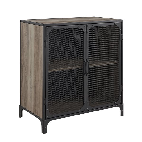 Walker Edison Industrial Accent Storage Cabinet - 29-in x 30-in - Light Grey