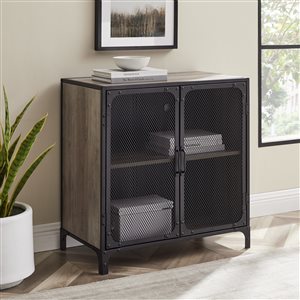 Walker Edison Industrial Accent Storage Cabinet - 29-in x 30-in - Light Grey