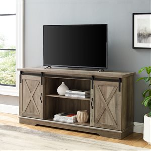 Walker Edison Farmhouse TV Cabinet - 58-in x 28-in - Grey