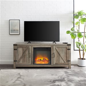 Walker Edison Farmhouse Fireplace TV Stand - 58-in x 25-in - Grey
