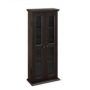 Walker Edison Media Storage Tower Cabinet - 41-in x 18-in - Espresso
