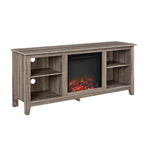 Walker Edison Modern Fireplace TV Stand - 58-in x 25-in - Grey