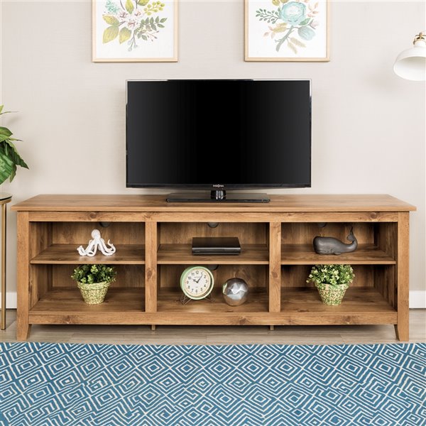 Walker Edison Modern TV Cabinet - 70-in x 24-in - Barnwood