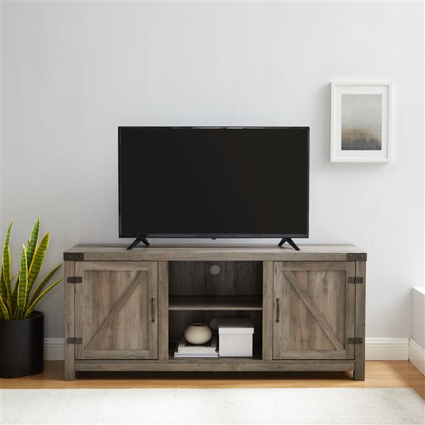 Walker Edison Farmhouse TV Cabinet - 58-in x 24-in - Grey