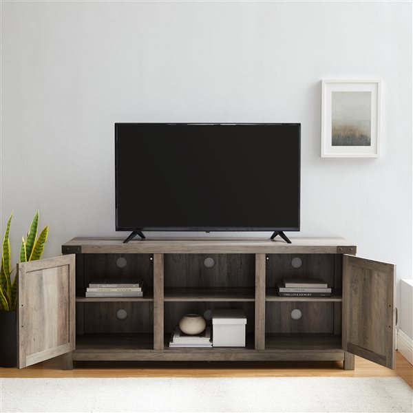 Walker Edison Farmhouse TV Cabinet - 58-in x 24-in - Grey