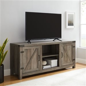 Walker Edison Farmhouse TV Cabinet - 58-in x 24-in - Grey