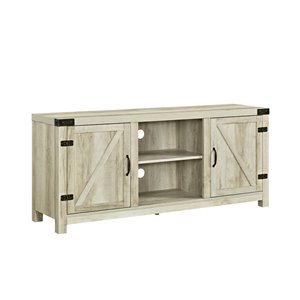 Walker Edison Farmhouse TV Cabinet - 58-in x 24-in - White Oak