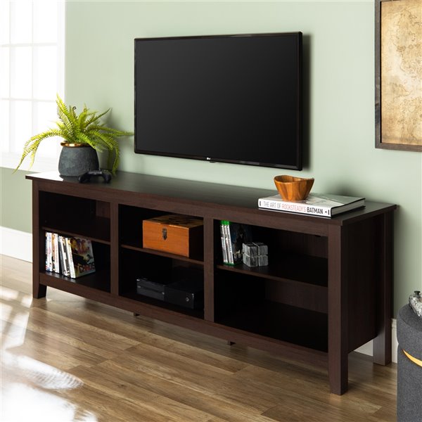 Walker Edison Modern TV Cabinet - 70-in x 24-in - Espresso