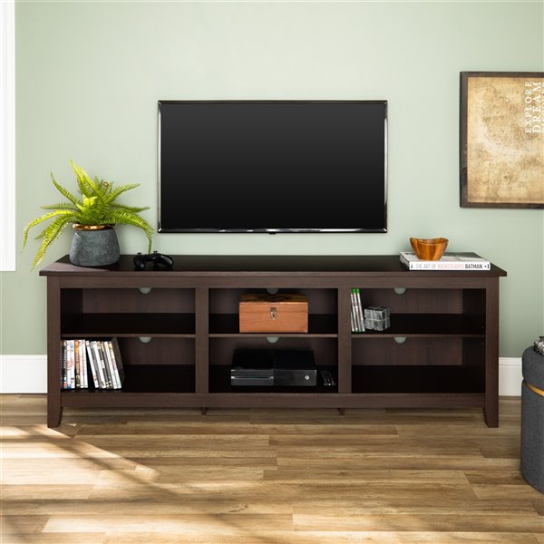 Walker Edison Modern TV Cabinet - 70-in x 24-in - Espresso