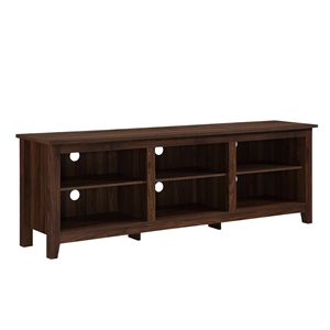 Walker Edison Modern TV Cabinet - 70-in x 24-in - Dark Walnut