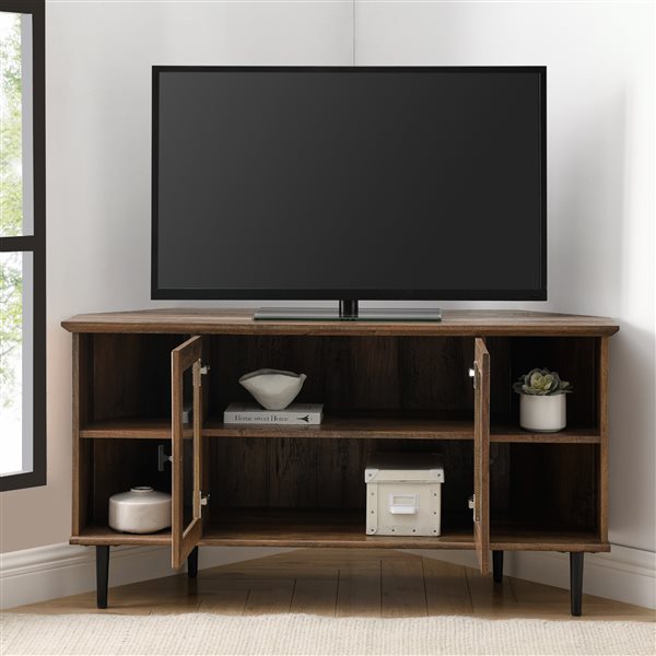 Walker Edison Casual Corner TV Stand - 48-in x 25-in - Reclaimed