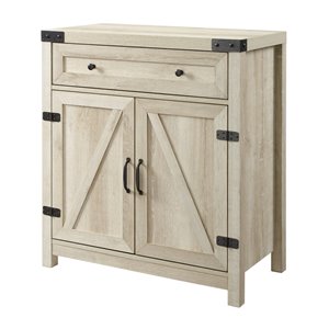 Walker Edison Farmhouse Storage Accent Cabinet - 30-in x 33-in - White Oak