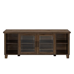 Walker Edison Rustic TV Cabinet - 58-in x 23-in - Dark Walnut