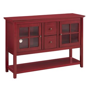 Walker Edison Console Table and TV Cabinet - 52-in x 16-in x 35-in - Antique Red