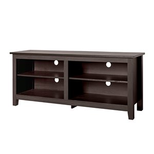 Walker Edison Casual TV Cabinet with Open Storage - 58-in x 24-in - Espresso