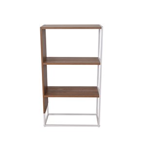 JR Home Collection Milo Collection Bookshelf  with 3 Shelves - 23.6-in - Light Brown/White