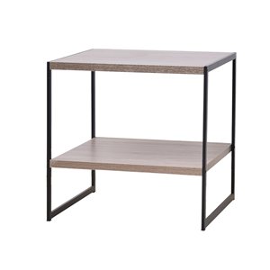JR Home Collection Industrial Look Side Table - 19.7-in - Brown/Black