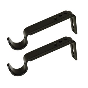 Support mural simple pour tringle Versailles Home Fashions, 16/19mm, noir, 2 mcx