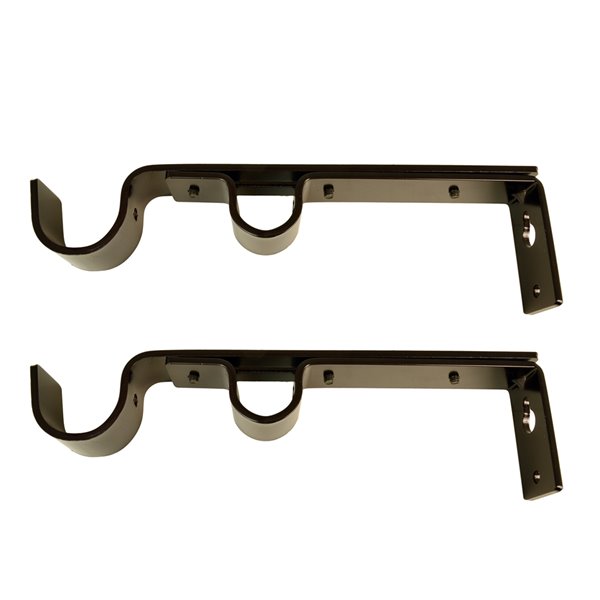 Versailles Home Fashions Double Wall Bracket - 22/25/28 Front Cup and 16/19mm Back Cup - Espresso - 2-pack