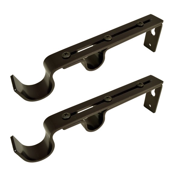 Versailles Home Fashions Double Wall Bracket - 22/25/28 Front Cup and 16/19mm Back Cup - Espresso - 2-pack