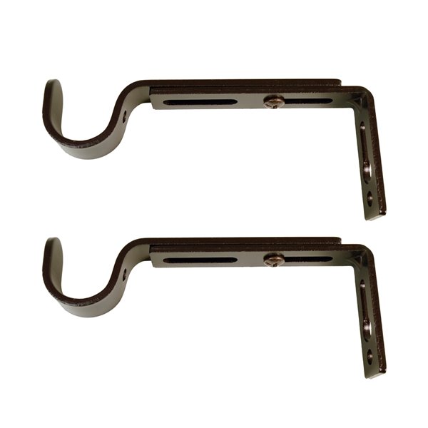 Versailles Home Fashions Single Wall Brackets - 16/19mm Rod - Espresso - 2-pack