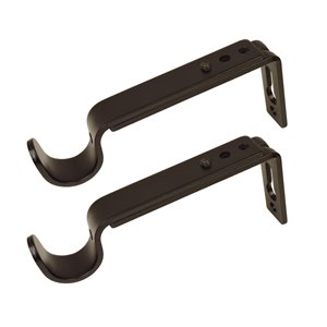 Versailles Home Fashions Single Wall Brackets - 16/19mm Rod - Espresso - 2-pack