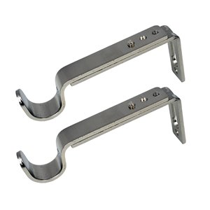 Versailles Home Fashions Single Wall Brackets - 16/19mm Rod - Brushed Nickel - 2-pack