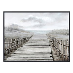 Oakland Living Acrylic Wall Art - Boardwalk - Black Wood Frame - 47-in x 35-in