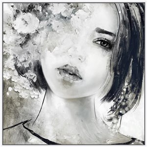Oakland Living Acrylic Wall Art - Anime Girl - White Wood Frame - 39-in x 39-in