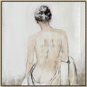 Oakland Living Wall Art - Shower Girl - Silver Wood Frame - 39-in x 39-in