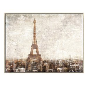Oakland Living Wall Art - Paris Eiffel Tower - Silver Wood Frame - 47-in x 35-in
