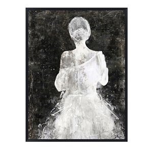 Oakland Living Wall Art - Girl Dress - Black Wooden Frame - 35-in x 47-in