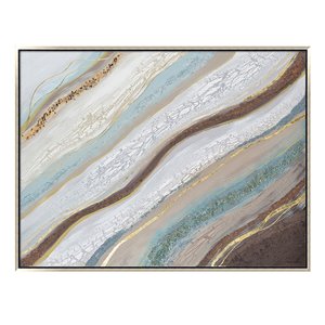 Oakland Living Acrylic Wall Art - Abstract - Silver Wooden Frame - 47-in x 35-in