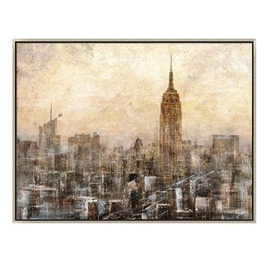 Oakland Living Acrylic Wall Art - New York - Silver Wood Frame - 47-in x 35-in