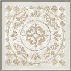 Oakland Living Wall Art - Ornate Moroccan - Silver Wood Frame - 39-in x 39-in