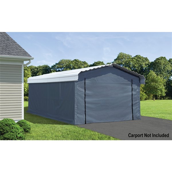 ShelterLogic Enclosure Kit Accessory for 12x20 ft Carport Grey